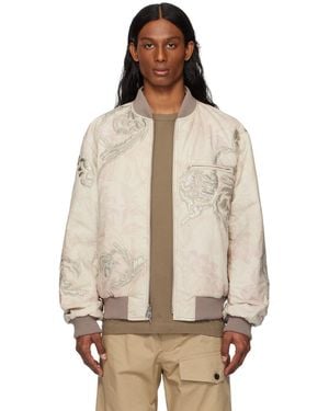 Dries Van Noten Off- & Floral Reversible Bomber Jacket - Natural