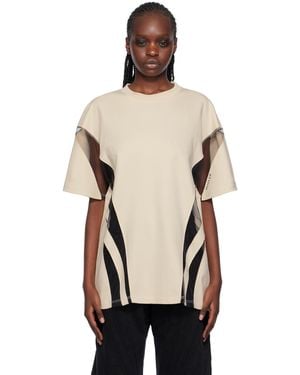 Mugler Beige Illusion T-shirt - Natural