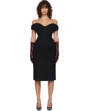 Mugler Sculptural Midi Dress - Black