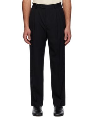 AURALEE Taupe Light Wool Max Gabardine Two-Tuck Trousers in AURALEE Taupe Light Wool Max Gabardine Two-Tuck Trousers in