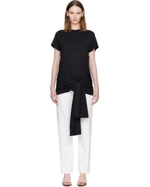 TOTEME Tie-Waist Jersey T-Shirt - Black