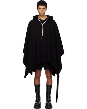 Rick Owens Poncho Hoodie - Black