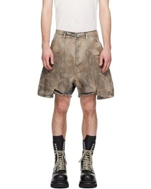 Rick Owens Temple Denim Stefan Cargo Shorts - Multicolour