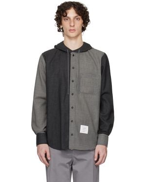 Thom Browne Fresco Funmix Hooded Shirt - Black