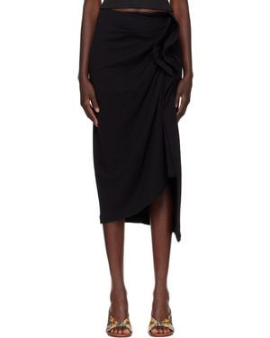 Dries Van Noten Gathered Midi Skirt - Black
