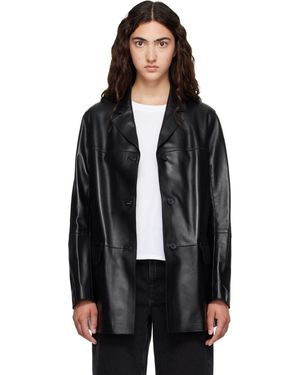 Loulou de Saison Blouson Droit Nari Noir En Cuir