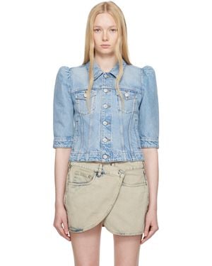 Coperni ブルー スリムフィット クロップド デニムジャケット