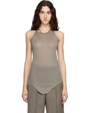 Rick Owens Taupe Tower Basic Rib Tank Top - Brown
