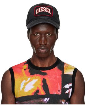 DIESEL Casquette De Baseball Noire À Écusson À Logo - Multicolore
