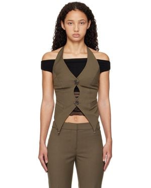 Bec & Bridge Khaki Teri Vest - Black