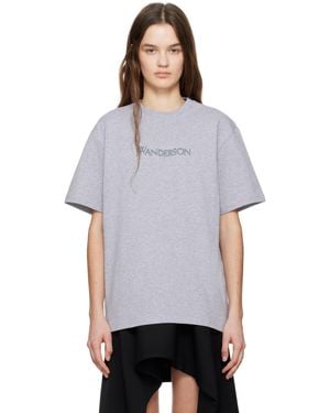 JW Anderson グレー フロックロゴ Tシャツ