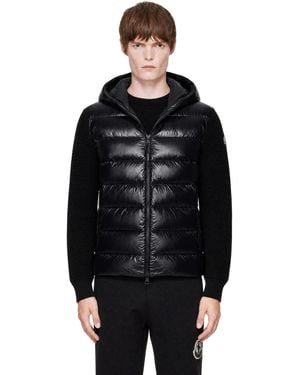 Moncler Down & Wool Zip-Up Jacket - Black