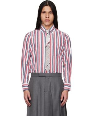 Thom Browne Madras Cotton Repp Stripe Armband Shirt - Red