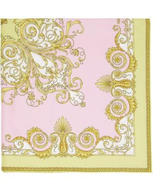 Versace Printed Silk Twill Scarf - Pink