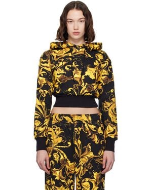 Versace Jeans Couture ブラック＆ゴールド バロッコ フーディ - オレンジ