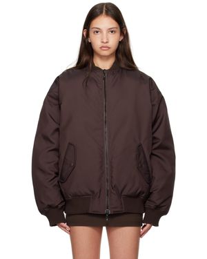 Wardrobe NYC Taffeta Reversible Down Bomber Jacket - Brown