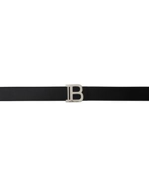 Balmain Smooth Leather B Belt - Black