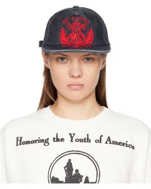 Rhude St. Seal Curved Brim Denim Cap - Blue