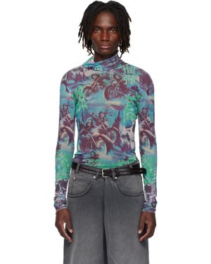 Lu'u Dan Masked Mesh Turtleneck - Black
