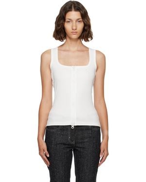 Courreges 90's Rib Zipped Tank Top - White