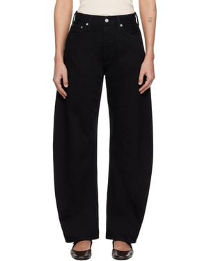 Agolde Ae Luna High Rise Pieced Taper Jeans - Black