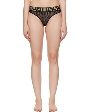 Versace Greca Border Lace Briefs - Black