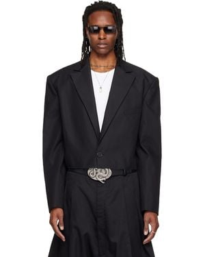 Lu'u Dan Slashed Blazer - Black