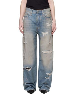 Amiri Bones Studded Jeans - Blue