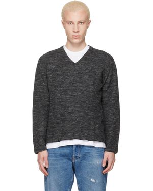 Lady White Co. Linen Wool V-Neck Jumper - Black