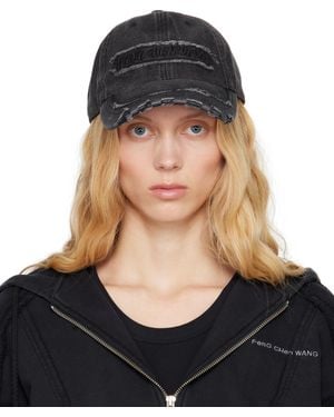 Feng Chen Wang Casquette De Baseball Noire En Denim