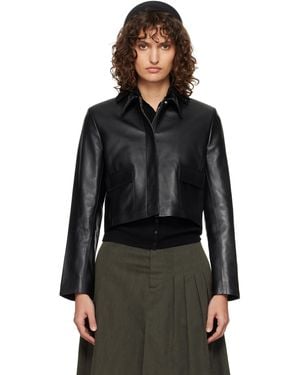Nour Hammour Bleeker Fitted Leather Jacket - Black