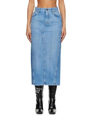 Givenchy Slit Denim Maxi Skirt - Blue