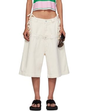 Abra Short Étagé En Denim Exclusif À Ssense - Neutre