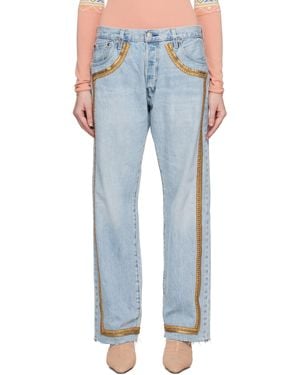 【CONNER IVES + NET SUSTAIN】organic straight-leg jeans CONNER IVES Mariah frayed printed mid-rise straight-leg