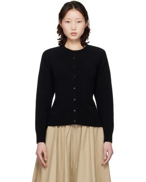 Cordera Merino Wool Open-Back Cardigan - Black