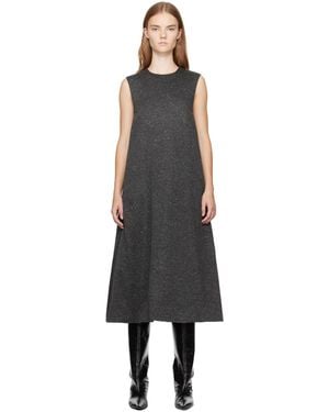 UMBER POSTPAST Viscose Jersey Insulated Midi Dress - Black