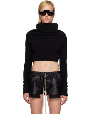 Rick Owens Pull À Manches Longues Noir À Col Bénitier