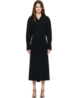 Victoria Beckham ブラック 長袖 ポロ ミディアムワンピース