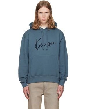 KENZO Paris Signature' Hoodie - Blue