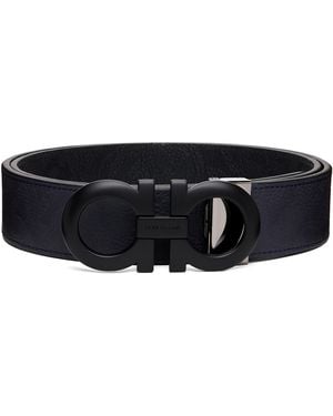 Ferragamo Reversible & Adjustable Gancini Belt - Black