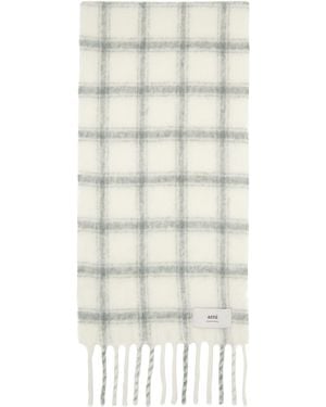 Ami Paris Check Ami Scarf - Natural