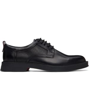 HUGO Perforated Monograms Leather Derbys - Black