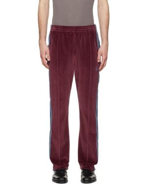 Needles Burgundy Narrow Track Trousers - Red