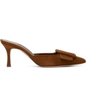 Manolo Blahnik Maysale Mules - Black