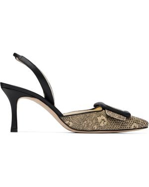 Manolo Blahnik Mayslibi Heels - Metallic