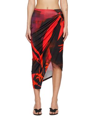 Louisa Ballou Coastline Midi Skirt - Red