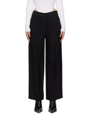 Mugler Black Hook & Eye Pants