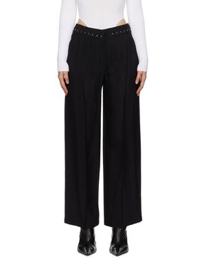 Mugler Black Hook & Eye Trousers