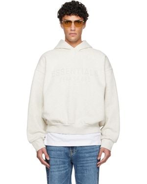 Fear Of God Off- Holiday Embossed 'Essentials' Classic Hoodie - White