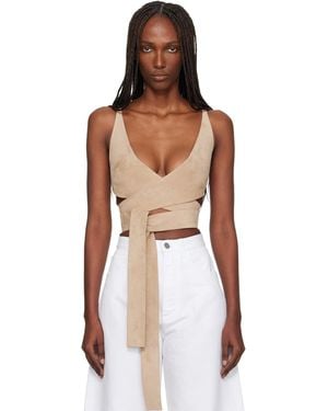 Alaïa Criss Cross Suede Top - Black